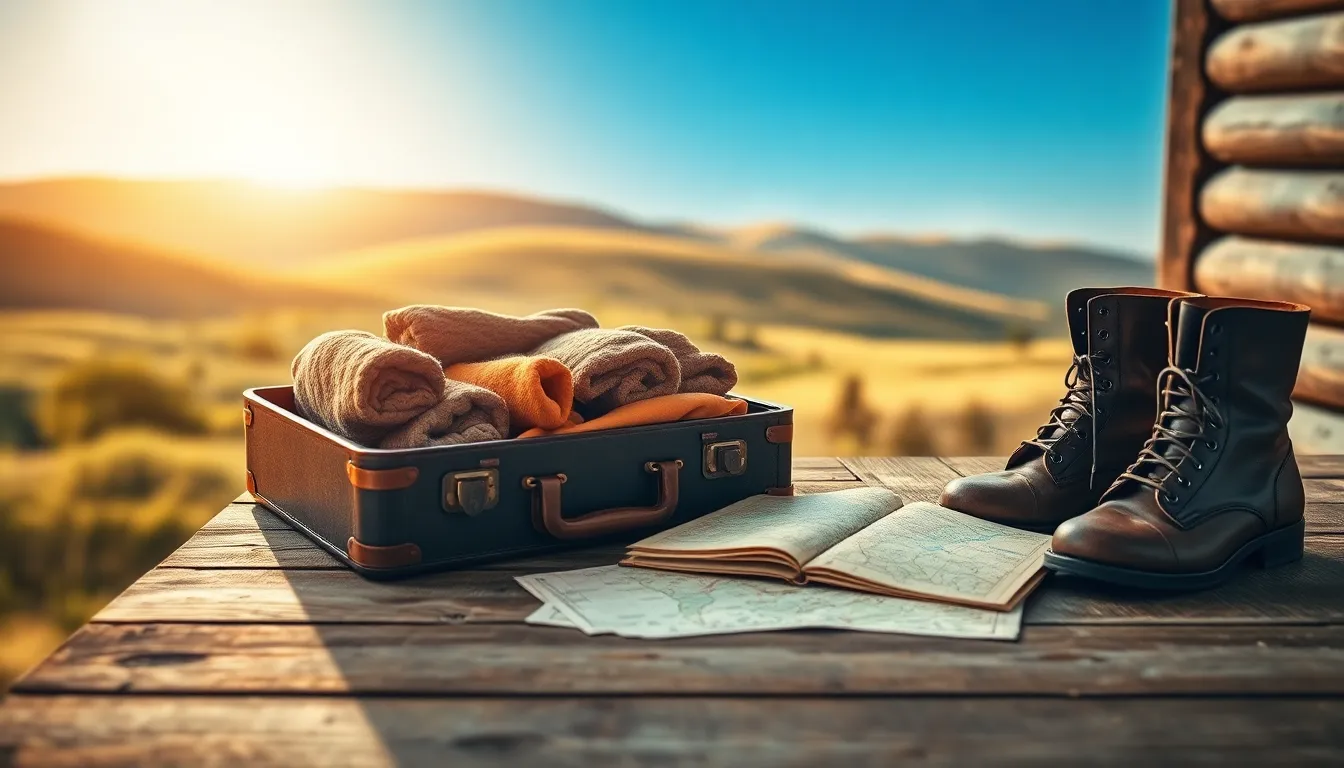 여행 가방 안에 깔끔하게 정리된 옷과 소지품