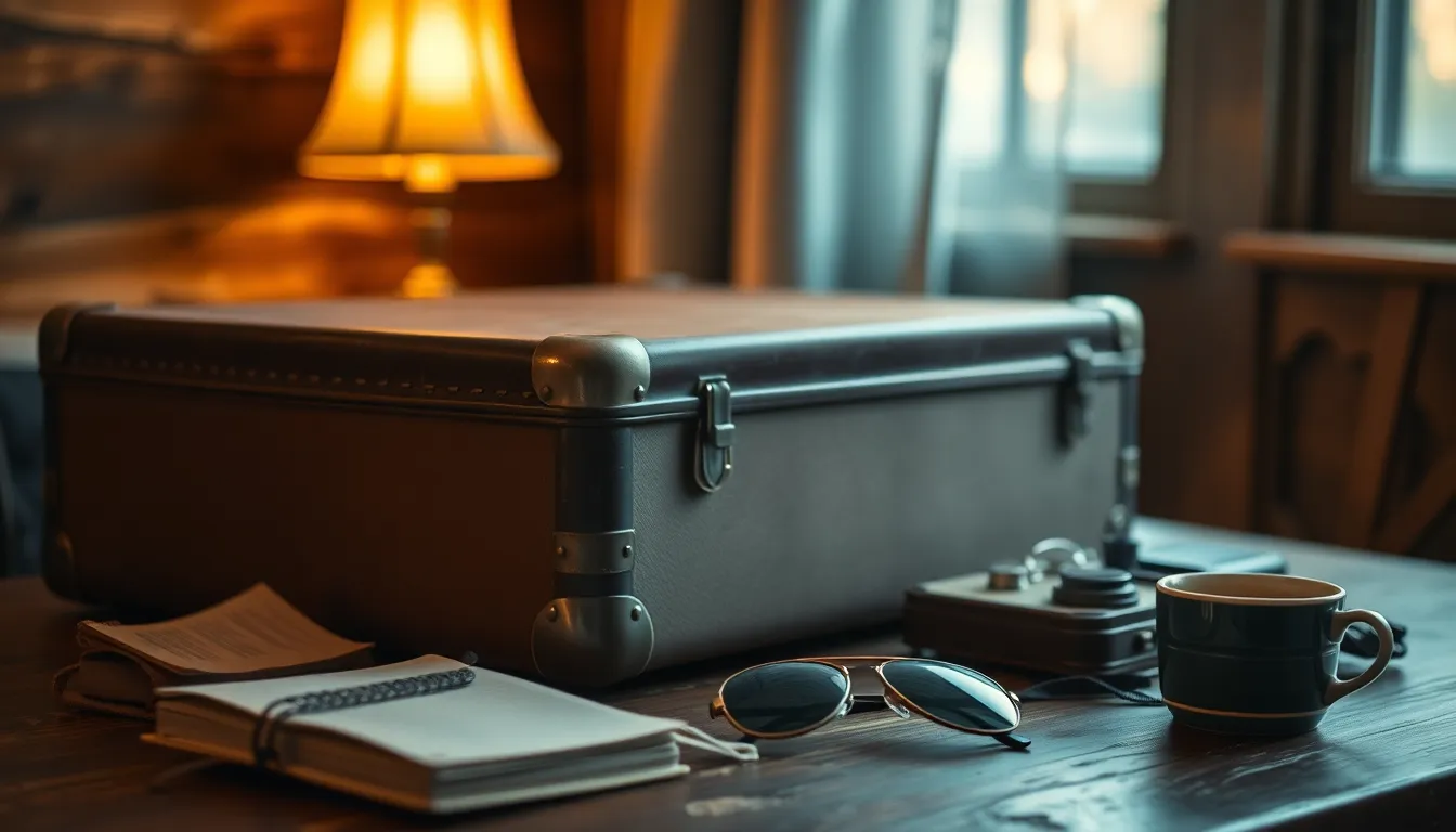 세계 지도 위에 여행 가방과 여권, 비행기 티켓이 놓여 있는 모습. 안전한 여행을 상징합니다.