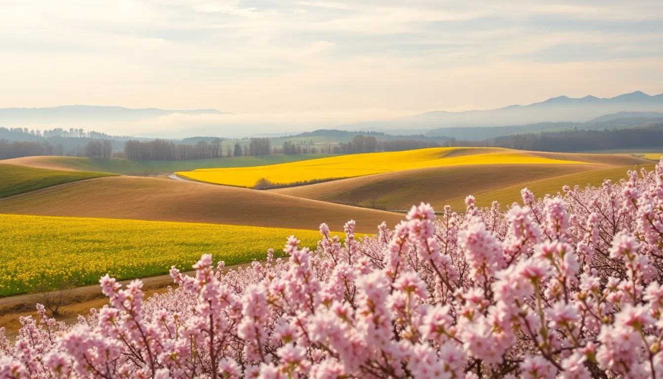 활짝 핀 벚꽃과 고즈넉한 풍경