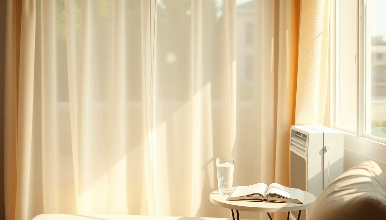 에어컨 리모컨과 스마트폰으로 에어컨을 제어하는 모습