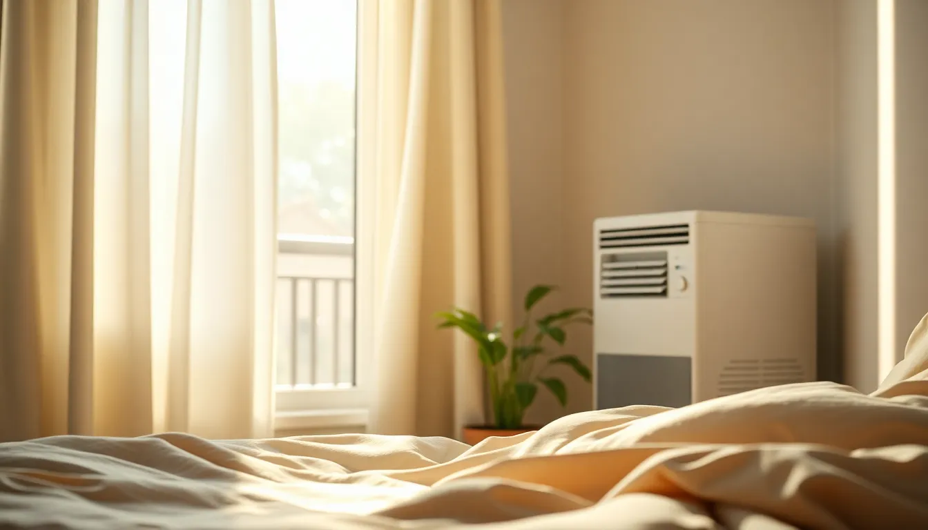 에어컨 리모컨과 시원한 바람을 느끼는 모습