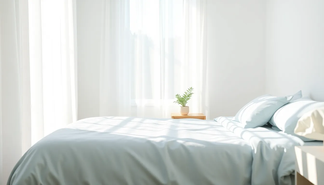 시원한 여름 침실 풍경